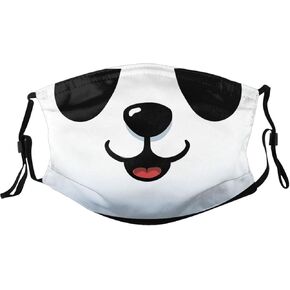 Cute Panda Face Mask with 2 Filters Adjustable Breathable Cloth Masks Balaclavas for Men Women Teenages