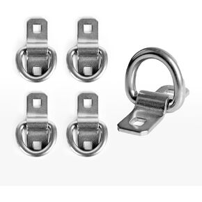 CAVO 10 PCS 3/8" Stainless Steel D-Ring Tie Down Anchors, 4800 lbs Heavy Duty Kit for Trailer Camper Pickup Van ATV SUV RV Boat Motorcycle, Cargo Hooks, Surface Mount Hooks, Trucks Bed Anchors