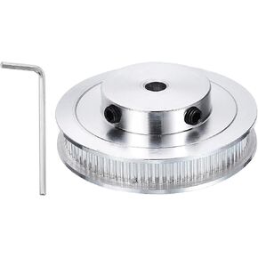 uxcell GT-2 Pulley Synchronous Wheel 80 Teeth 6.35mm Bore, Fit with 6mm Width Belt, Aluminum Alloy Timing Pulley Wheel with a Wrench for 3D Printer, CNC Machine in Kuwait