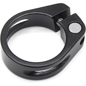 34.9mm Bicycle Seat Post Clamp, Aluminium Alloy Bike Quick Release Clamp Seatpost Collar, Type 2, Black