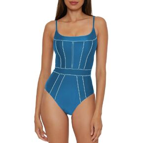 BECCA Women's Standard Color Sheen One Piece Swimsuit, Sexy Satin, Bathing Suits