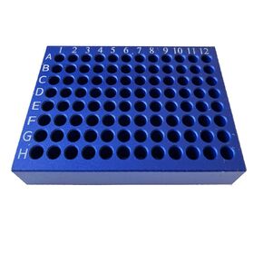 96 Well Aluminum Cooling Block, PCR Plate Cooler for 0.2 mL PCR Tubes, Stripes, and 96-Wells Plates, 8 x 12 Array, Pack of One