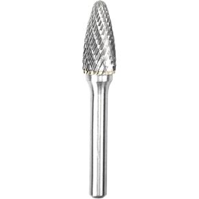 Carbide Burr SB-5 Die Grinder Bits Tungsten Double Cut Burr Bits (1/2" Cutter Dia X 1" Cutter Length) with 1/4" (6.35mm) Shank for Die Grinder Bits Metal Grinding Drilling Polishing (5pcs)