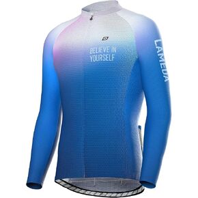 Men's Cycling Jersey Long Sleeves with 3 Rear Pockets Quick Dry Breathable Bicycle Jersey