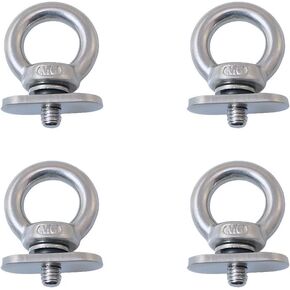 4PCS Track Mounting Tie Down Eyelets 304 Stainless Steel Slide Locking Collars Tent Fasteners Fixed Elastic Cords or Ropes for Boats Kayaks Bungee Ropes Kayak Track Systems