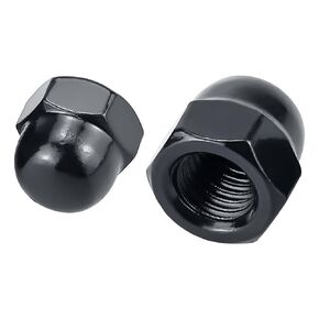 M5-0.8 Black Acorn Hex Cap Nuts (50 pcs), 304 Stainless Steel 18/8, Black Oxide Coated, Acorn Dome Head Cap Nuts, Fayeploo