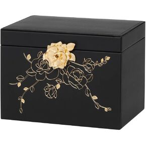 Jewelry Box with Lock for Girls: Jewelry Organizer for Dresser - 3-Drawer Earrings Storage Girls Women Gift (White)