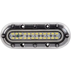 LED Underwater Boat Lights, 12W 12V (Blue, Green, White LED Colour Options), Surface Mount for Boats, Yachts, Cruise Ships, Sailboat, Pontoon, Transom (White)
