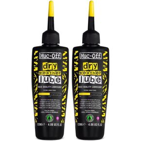 Muc-Off Dry Chain Lube, 2 Pack 4 fl oz - Bike Lube, Bike Chain Oil, Chain Wax for Dry Weather Conditions - Biodegradable Bike Lubricant and Bicycle Chain Oil