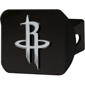 FANMATS Houston Rockets Black Metal Hitch Cover with 3D Gray Team Logo Unique Round Molded Design – Easy Installation on Truck, SUV, Car - Ideal Gift for Die Hard Basketball Fan
