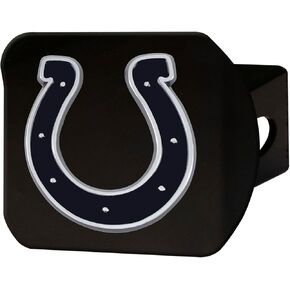 Indianapolis Colts NFL Black Metal Hitch Cover with 3D BlackTeam Logo by FANMATS - Unique Team Logo Molded Design – Easy Installation on Truck, SUV, Car - Ideal Gift for Die Hard Football Fan
