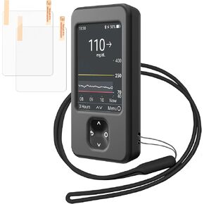 NSJ Silicone Dexcom G7 Receiver Case | Diabetes Travel Case, Lanyard & Screen Protector Included | Durable Diabetes Accessories | Silicone Diabetic Dexcom Cover Case | With Lanyard Port for Travel.