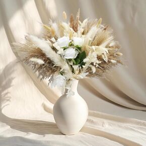 200Pcs Dried Pampas Grass Decor Bulk 17" Boho Dried Flowers Fluffy Pompous Reed Dried Bunny Tail Grass Bouque for Boho Wedding Centerpieces Home Table Decor Rustic Farmhouse Party