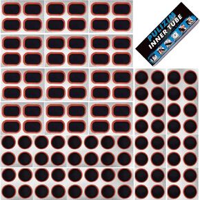 Bike Inner Tube Repair Kit - Bicycle Tube Patch Kits Bicycle Tire Repair kit Inner Tube Patch kit Parches para Bicicleta Rubber Patch kit 96 PCS, Medium, black