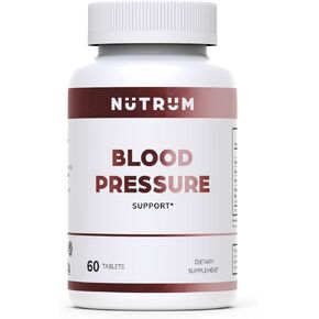 Blood Pressure Support, Vegan Dietary Supplement for Normal Heart and Circulatory Health, Natural Herbal Wellness Formula with Olive Leaf, Grape Seed, and Garlic Bulb Extract, 60 Tablets