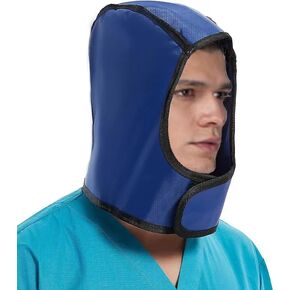 Upgrade 0.5mmpb Xray Lead Cap Thyroid Shield Collar Dental Lab Hat Radiation Protection Lightweight Xray Hood (Blue)