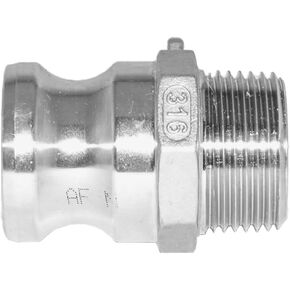 AF Hydro Stainless Steel 316 Cam and Groove Hose Fitting, Type F Male Adapter Coupler x 3/4" NPT Male Thread, Pressure Rating up to 250 PSI, Easy Connect and Disconnect Low Pressure Camlock