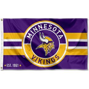 WinCraft Minnesota Vikings Patch Button Circle Logo Flag Large 3x5 Banner