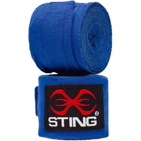 STING Elasticized Boxing Hand Wraps, Boxing Equipment for Professional Competition and Training, Cobalt Blue, 180 Inches