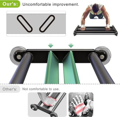 SELEWARE Glute Ham Glider Heavy Duty Ab Glider Machine with Urethane Wheels for Smooth Abdominal & Leg Workouts V-Bar Design for Secure Grip Ideal for Hamstring Curls Hip Raises Glute Bridges & More in Saudi Arabia