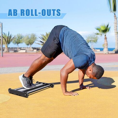 SELEWARE Glute Ham Glider Heavy Duty Ab Glider Machine with Urethane Wheels for Smooth Abdominal & Leg Workouts V-Bar Design for Secure Grip Ideal for Hamstring Curls Hip Raises Glute Bridges & More in Saudi Arabia