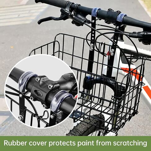 Front Bike Basket, Folding Bicycle Basket Removable Separate Adjustable Front Basket for Bicycle Rear Metal Wire Hanging Handlebar Bicycle Basket in Kuwait