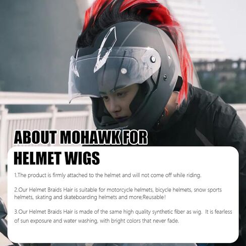 Helmet Wigs Haair Helmet Mohawk Helmet Decoration Hawk for Motorcycle Bicycle Snowboarding Skiing Biking Cycling Helmets in Saudi Arabia