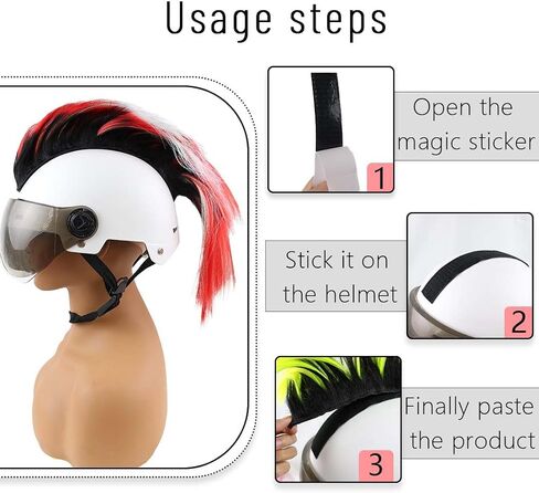 Helmet Wigs Haair Helmet Mohawk Helmet Decoration Hawk for Motorcycle Bicycle Snowboarding Skiing Biking Cycling Helmets in Saudi Arabia