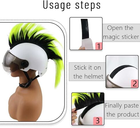 Helmet Wigs Haair Helmet Mohawk Helmet Decoration Hawk for Motorcycle Bicycle Snowboarding Skiing Biking Cycling Helmets in Saudi Arabia