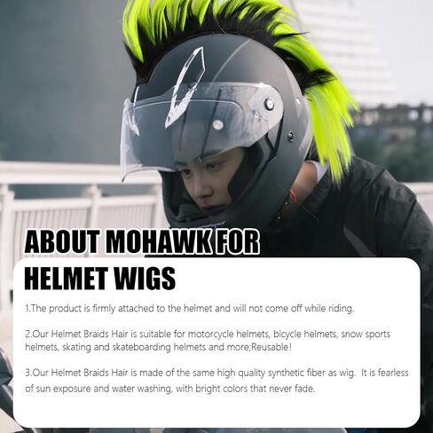 Helmet Wigs Haair Helmet Mohawk Helmet Decoration Hawk for Motorcycle Bicycle Snowboarding Skiing Biking Cycling Helmets in Saudi Arabia