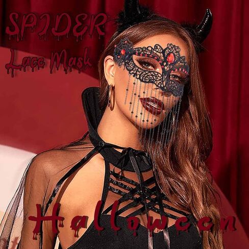 Tgirls Rhinestone Masquerade Mask Tassel Beaded Masquerade Lace Masks Crystal Face Mask Costume Party Eye Mask in Kuwait