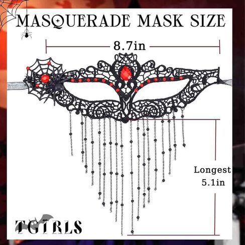 Tgirls Rhinestone Masquerade Mask Tassel Beaded Masquerade Lace Masks Crystal Face Mask Costume Party Eye Mask in Kuwait