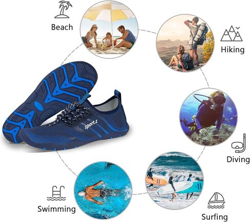 WateLves أحذية مائية للرجال والنساء، أحذية سباحة للشاطئ حافي القدمين، جوارب مائية سريعة الجفاف، أحذية حمام السباحة لركوب الأمواج واليوجا والتمارين الرياضية المائية in Kuwait