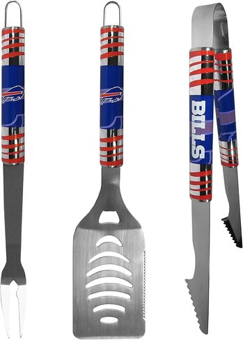 NFL Siskiyou Sports Fan Shop Buffalo Bills 3 قطع مجموعة الشواء الخلفية ومجموعة شاكر الملح والفلفل مقاس واحد لون الفريق in Kuwait