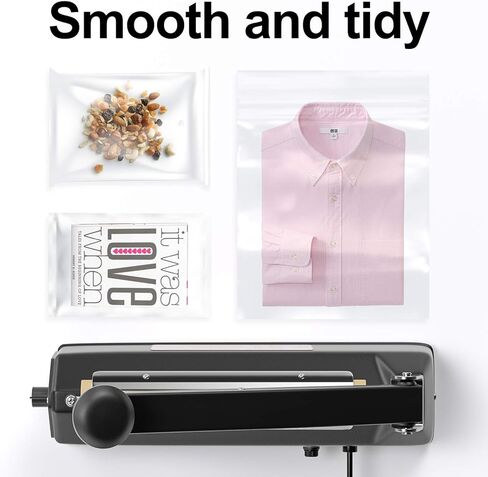 ماكينة إغلاق الأكياس الدافعة مقاس 8 بوصة، ماكينة سدادة حرارية يدوية للأكياس البلاستيكية، طقم بديل متضمن، أسود... in Kuwait