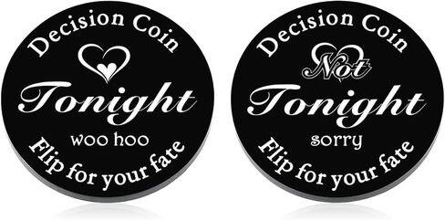 Valentines Day Gifts for Him Her Tonight Not Tonight Decision Gifts for Boyfriend Girlfriend Husband Wife Anniversary Bridal Shower Gift Wedding Engagement Stocking Stuffers for Women Men Double-Sided in Saudi Arabia