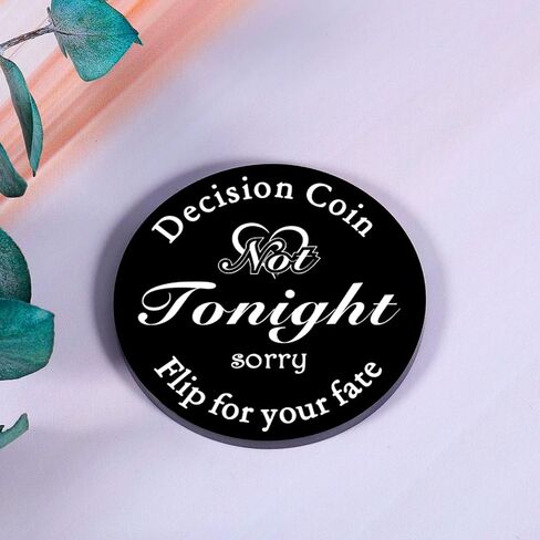 Valentines Day Gifts for Him Her Tonight Not Tonight Decision Gifts for Boyfriend Girlfriend Husband Wife Anniversary Bridal Shower Gift Wedding Engagement Stocking Stuffers for Women Men Double-Sided in Saudi Arabia