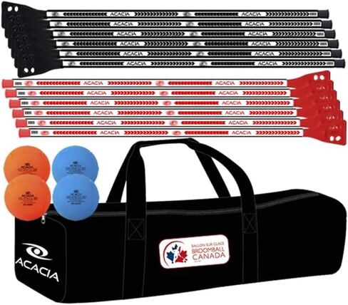 حزمة Broomball Senior - 6 أعواد فاخرة باللون الأحمر/6 باللون الأسود in Kuwait