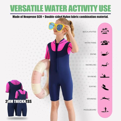 Kids Wetsuit for Boys Girls 3/2mm Shorty Full Wet Suit Thermal for Swimming Surfing in Cold Water in Saudi Arabia