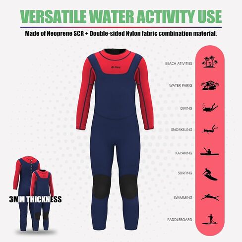 Kids Wetsuit for Boys Girls 3/2mm Shorty Full Wet Suit Thermal for Swimming Surfing in Cold Water in Saudi Arabia