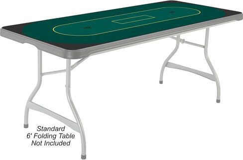 Poker Table Top Mat - Fits 6ft Folding Table - for Texas Holdem Home Game Nights, Waterproof Neoprene Surface, Slip-Resistant Rubber Backing, Mat and Travel Case Set - Legends Green in Saudi Arabia