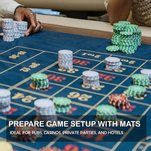 BALIKEN WaLiken 36"x72"Double Sided Casino Roulette and Craps Tabletop Felt Layout Mat - Perfect for Casino Game Night (Blue) in Saudi Arabia