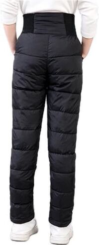 Boys Girls Kids Snow Pants Cotton Puffer Hight Rise with Pockets Warm for Winter Outdoor Activities in Saudi Arabia