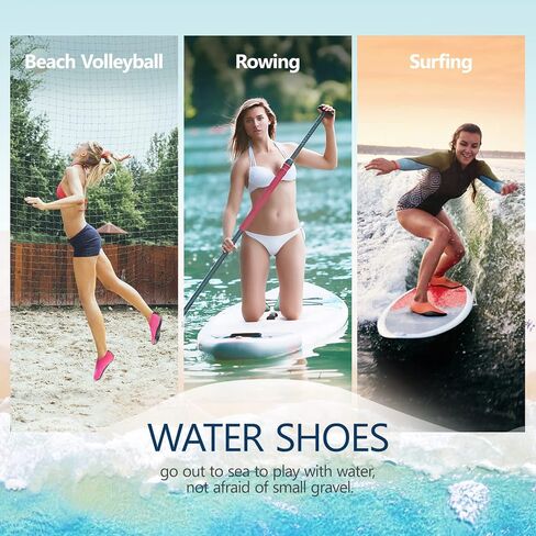 JACKSHIBO Water Shoes for Women Men Quick-Dry Swim Shoes Beach Water Socks | Aqua, Swimming, Yoga, Surf, River, Lake, Kayak, Pool Socks, Cruise Essentials, Sport, Adult, Unisex, Cute, Barefoot, Vacation in Kuwait