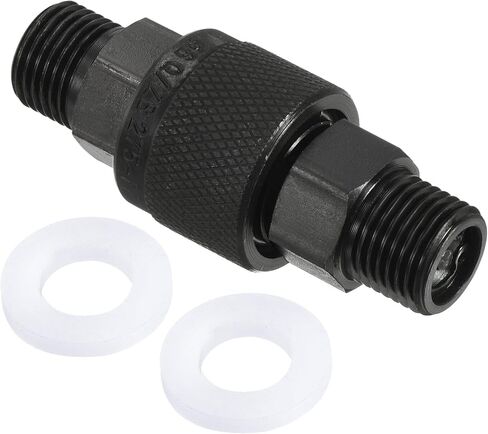 PATIKIL Hydraulic Quick Connect Coupler, 1 Set Carbon Steel M14x1.5mm Male Thread Pipe Fitting Plug Adapter for Construction Agriculture with Washer, Black in Saudi Arabia