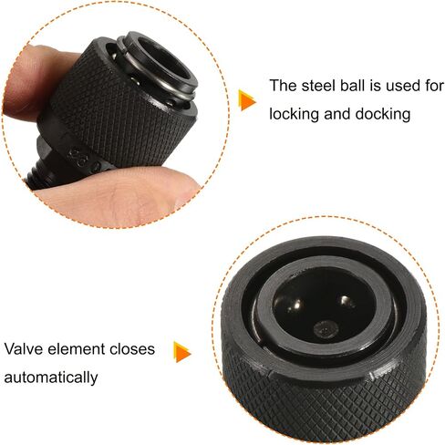 PATIKIL Hydraulic Quick Connect Coupler, 1 Set Carbon Steel M14x1.5mm Male Thread Pipe Fitting Plug Adapter for Construction Agriculture with Washer, Black in Saudi Arabia