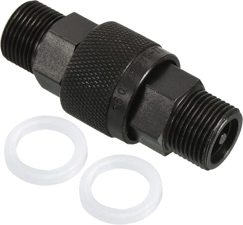 PATIKIL Hydraulic Quick Connect Coupler, 1 Set Carbon Steel M14x1.5mm Male Thread Pipe Fitting Plug Adapter for Construction Agriculture with Washer, Black in Saudi Arabia