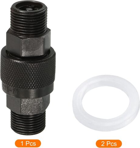 PATIKIL Hydraulic Quick Connect Coupler, 1 Set Carbon Steel M14x1.5mm Male Thread Pipe Fitting Plug Adapter for Construction Agriculture with Washer, Black in Saudi Arabia