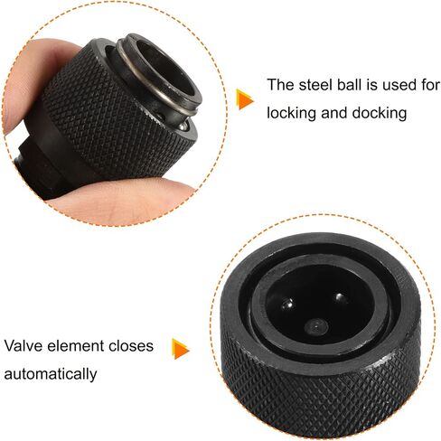 PATIKIL Hydraulic Quick Connect Coupler, 1 Set Carbon Steel M14x1.5mm Male Thread Pipe Fitting Plug Adapter for Construction Agriculture with Washer, Black in Saudi Arabia