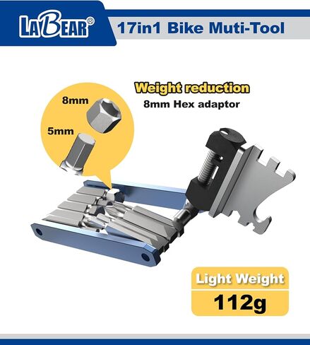 LABEAR-17 in 1 Bike Multi-tool, bike tool kit, EDC tool, Reliable, Compact and Lightweight Repair Kit for Road and Mountain Bikes in Saudi Arabia